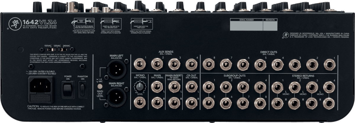 Mackie 1642-VLZ4 Mixer 16 kanaler (10 Mic/3 stereo line)