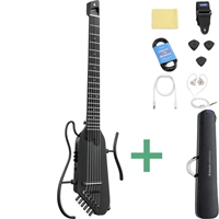 Donner HUSH-C silent spansk guitar i sort med nylonstrenge og aftagelig kropsramme