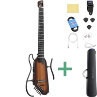 Donner HUSH-C silent spansk guitar i Sunburst med nylonstrenge og aftagelig kropsramme