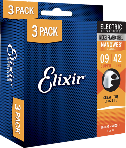 Elixir Strings 16540 – 3-PACK 12002 Super Light 09-42
