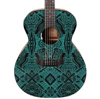 Tyma V3E Maze Grand Auditorium western-guitar med grafisk Maze-design