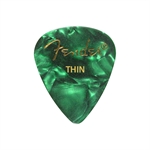 Fender 351 Premium Celloid Picks 12stk THIN Grøn MOTO
