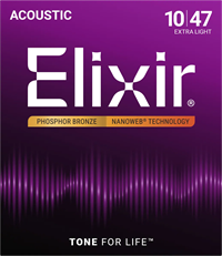 Elixir NANOWEB akustiske guitarstrenge Phosphor Bronze Extra Light 10-47