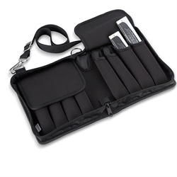 Bæltetaske til 8 tremolo mundharmonikaer.